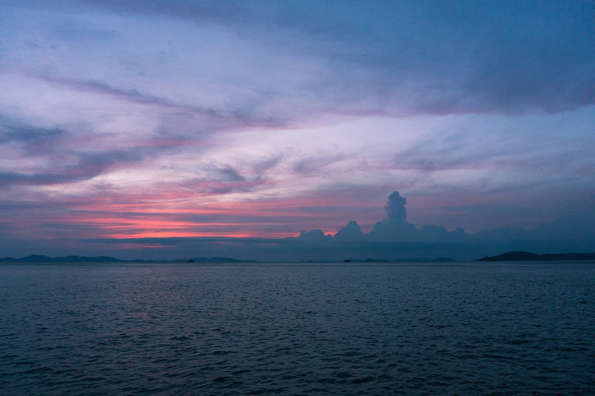 Sunset over the Andaman Sea off Krabi province
