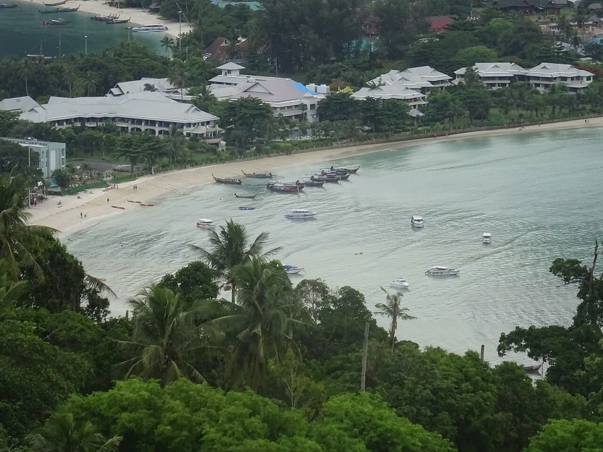 Loh Dalum Bay on Koh Phi Phi Don seen from above