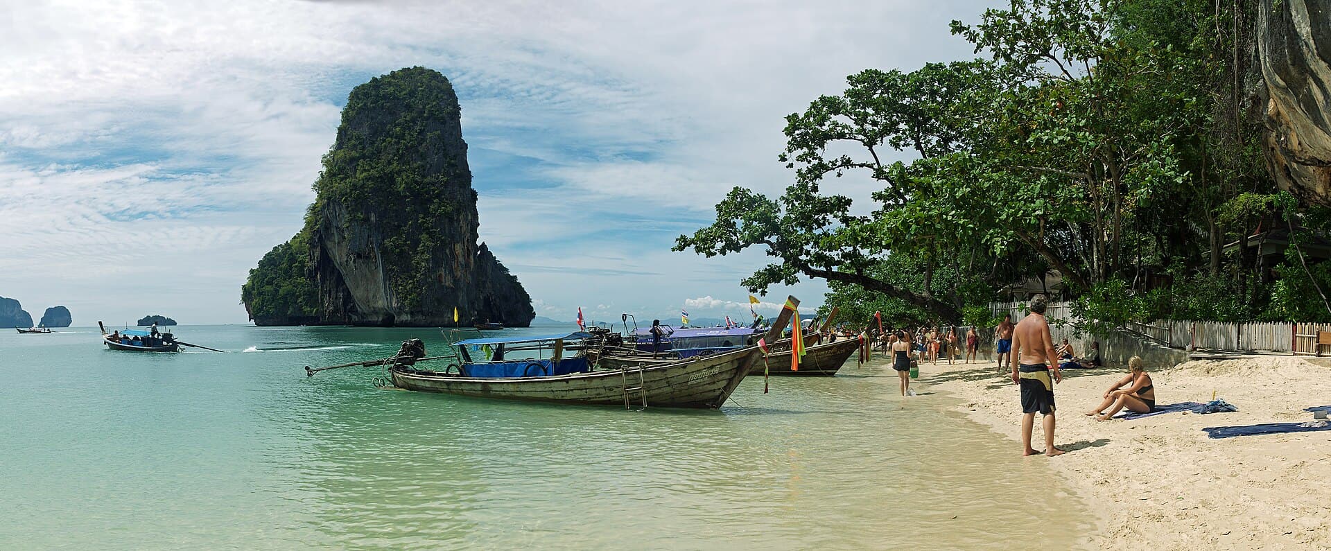 Longtail boats on Phra Nang Beach near Railay